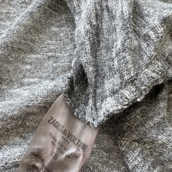 Zadig & Voltaire Charcoal Long Sleeve Blouse - Picture 4 of 4